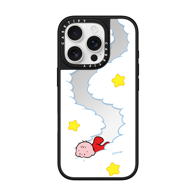 TARO OONO x CASETiFY iPhone 16 Pro ケース Silver on Black ミラーケース MagSafe対応 Eat your clouds by TARO OONO