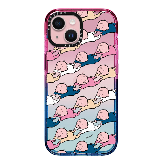 TARO OONO x CASETiFY iPhone 15 Case Cartoon,Love Cotton Candy Impact Case Baby Baby Baby(BLUE & PINK) by TARO OONO Back to School TARO OONO x CASETiFY iPhone 15 Case Cartoon,Love Cotton Candy Impact Case Baby Baby Baby(BLUE & PINK) by TARO OONO Back to School