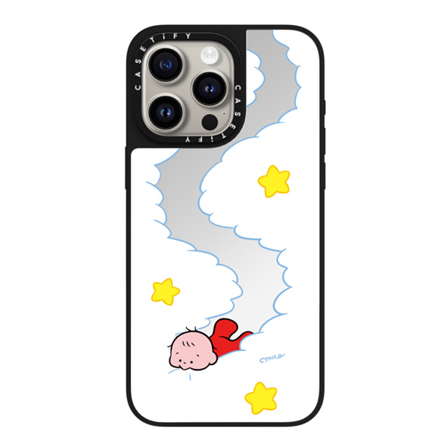 TARO OONO x CASETiFY iPhone 15 Pro Max ケース Silver on Black ミラーケース MagSafe対応 Eat your clouds by TARO OONO