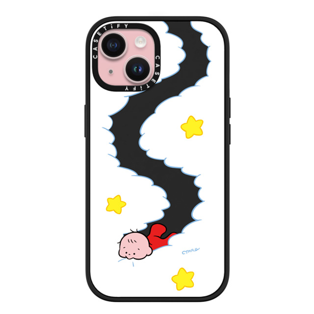 TARO OONO x CASETiFY iPhone 15 ケース マットブラック インパクトケース MagSafe対応 Eat your clouds by TARO OONO