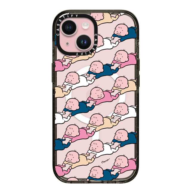 TARO OONO x CASETiFY iPhone 15 Case Cartoon,Love Black Impact Case MagSafe Compatible Baby Baby Baby(BLUE & PINK) by TARO OONO Back to School TARO OONO x CASETiFY iPhone 15 Case Cartoon,Love Black Impact Case MagSafe Compatible Baby Baby Baby(BLUE & PINK) by TARO OONO Back to School