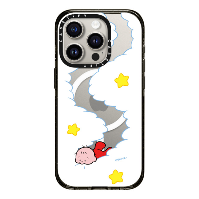 TARO OONO x CASETiFY iPhone 15 Pro ケース ブラック インパクトケース MagSafe対応 Eat your clouds by TARO OONO