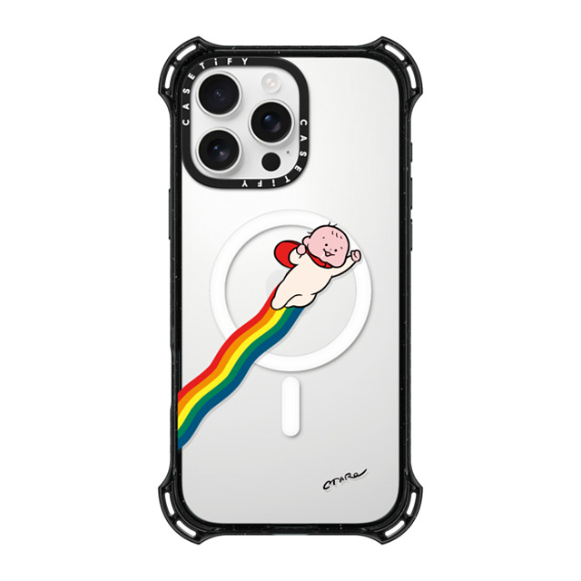 TARO OONO x CASETiFY iPhone 16 Pro Max ケース ブラック バウンスケース SUPER HERO by TARO OONO