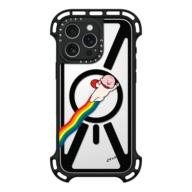 TARO OONO x CASETiFY iPhone 16 Pro Max ケース ブラック ウルトラ バウンスケース MagSafe対応 SUPER HERO by TARO OONO