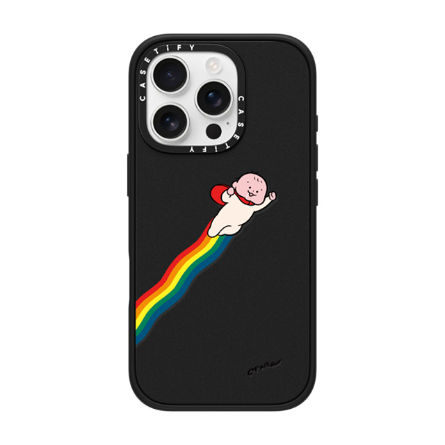 TARO OONO x CASETiFY iPhone 16 Pro ケース マットブラック インパクトケース MagSafe対応 SUPER HERO by TARO OONO