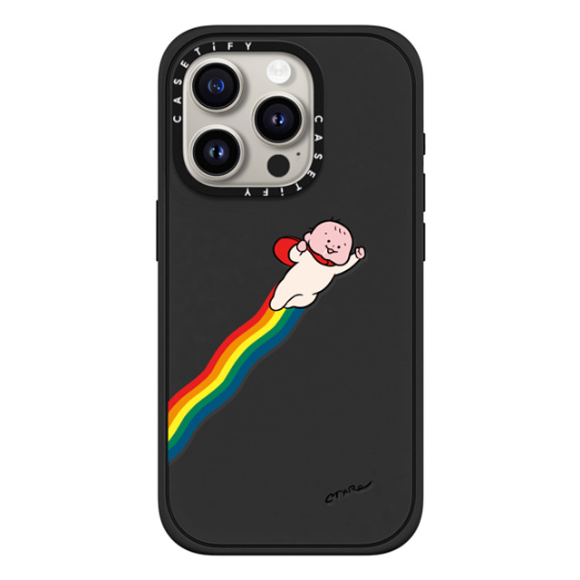 TARO OONO x CASETiFY iPhone 15 Pro ケース マットブラック インパクトケース MagSafe対応 SUPER HERO by TARO OONO