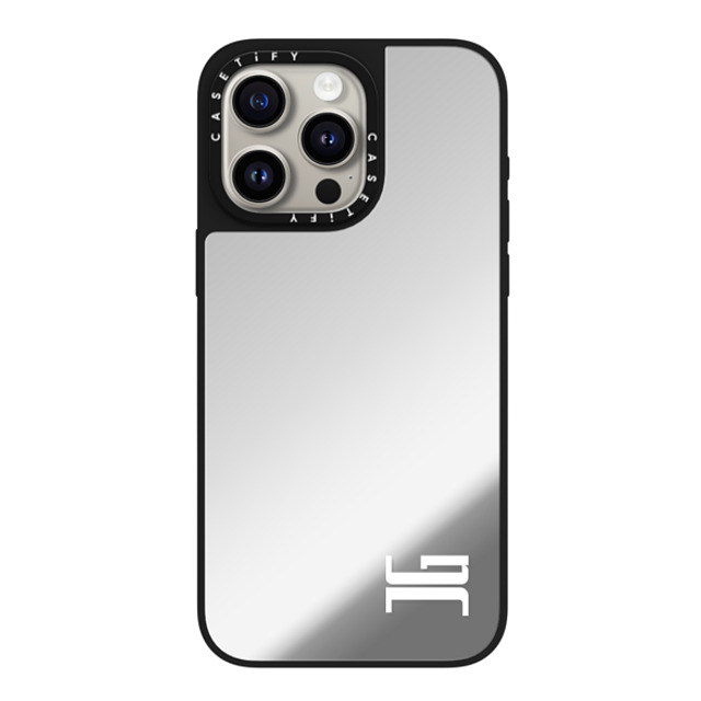 CASETiFY iPhone 15 Pro Max Case Silver on Black ミラーケース MagSafe対応 Custom Case - JG CASETiFY iPhone 15 Pro Max Case Silver on Black ミラーケース MagSafe対応 Custom Case - JG