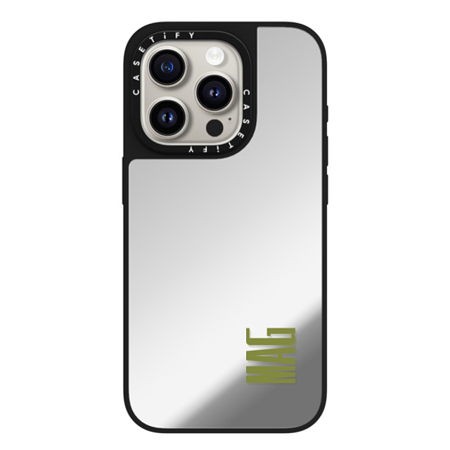 CASETiFY iPhone 15 Pro Case Silver on Black ミラーケース MagSafe対応 Custom Case - MAG CASETiFY iPhone 15 Pro Case Silver on Black ミラーケース MagSafe対応 Custom Case - MAG