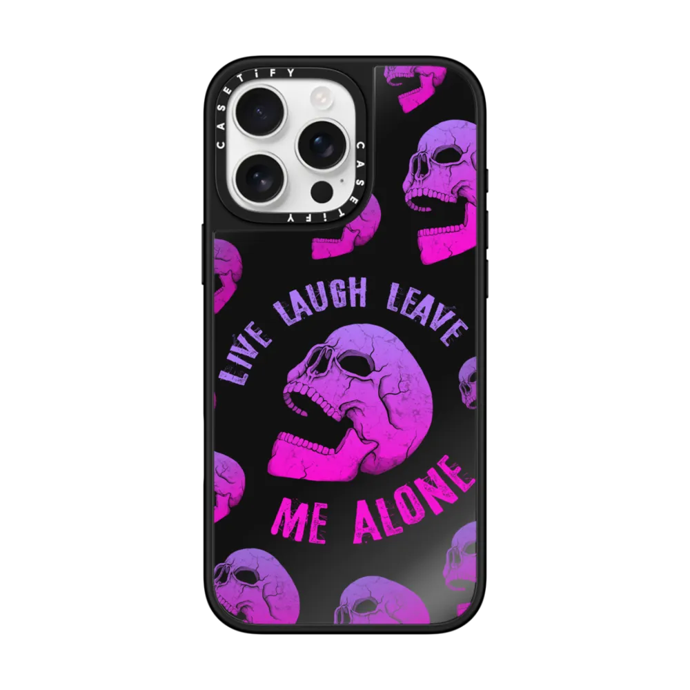 Mirror iPhone 16 Pro Max Case MagSafe Compatible - Live Laugh Leave - Pink