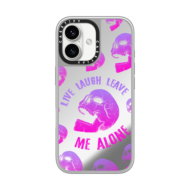 Tommy Devoid x CASETiFY iPhone 16 ケース シルバー (シルバーバンパー) ミラーケース MagSafe対応 Live Laugh Leave - Pink