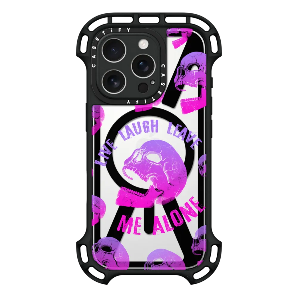 Ultra Bounce iPhone 16 Pro Case MagSafe Compatible - Live Laugh Leave - Pink