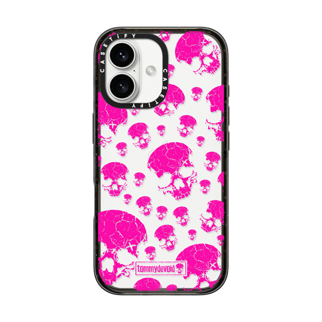 Tommy Devoid x CASETiFY iPhone 16 ケース Skull,Pattern ブラック インパクトケース Rest in Pink Father's Day Tommy Devoid x CASETiFY iPhone 16 ケース Skull,Pattern ブラック インパクトケース Rest in Pink Father's Day
