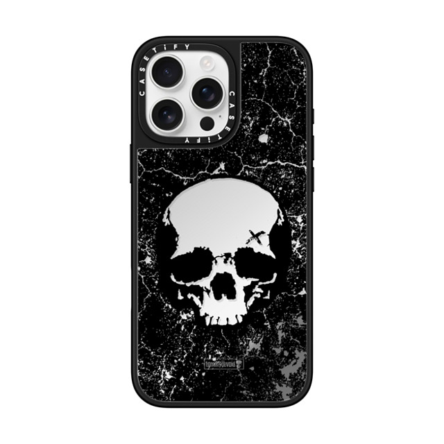 Tommy Devoid x CASETiFY iPhone 16 Pro Max ケース Silver on Black ミラーケース MagSafe対応 Definitely Distressed