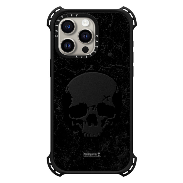 Tommy Devoid x CASETiFY iPhone 15 Pro Max ケース マットブラック バウンスケース Definitely Distressed