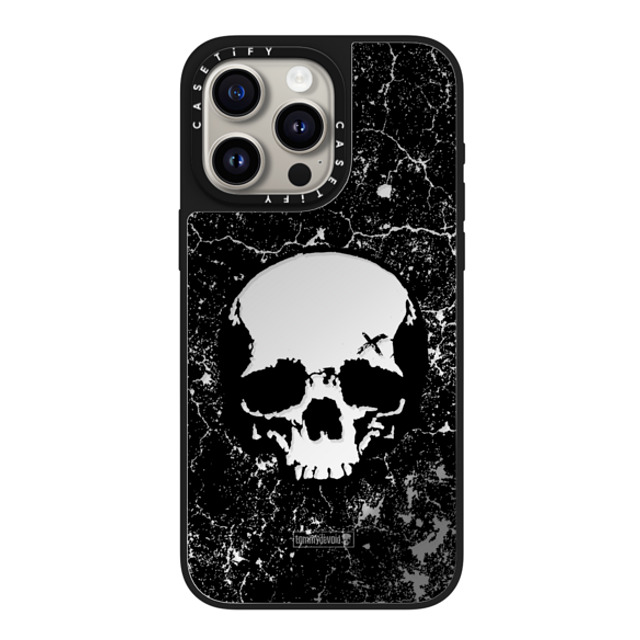 Tommy Devoid x CASETiFY iPhone 15 Pro Max ケース Silver on Black ミラーケース MagSafe対応 Definitely Distressed