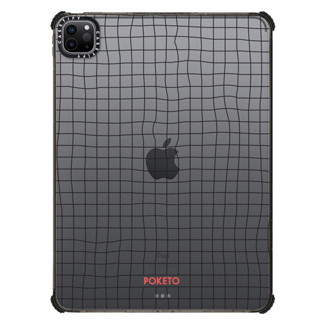 Poketo x CASETiFY iPad Pro 11 (第3/4世代) ブラック iPad インパクト ケース Wavy Grid by Poketo