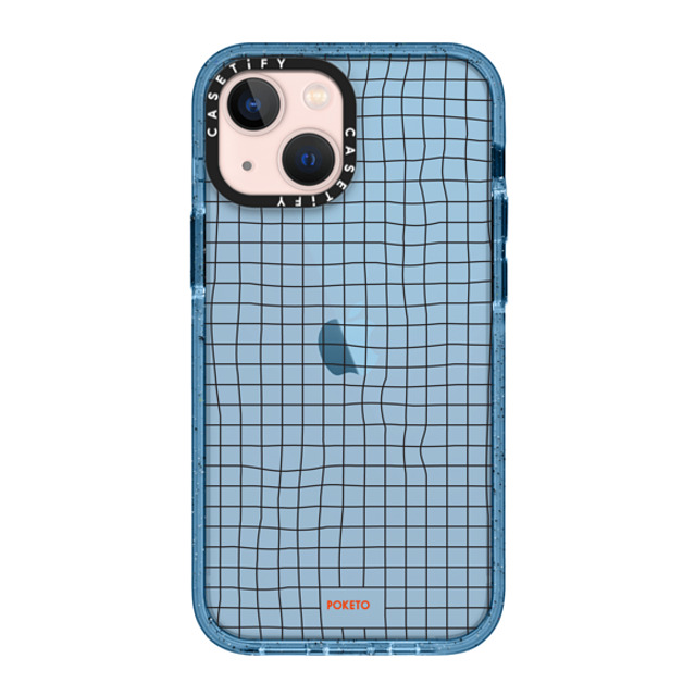 Poketo x CASETiFY iPhone 13 Mini Case Checkered,Pattern ベイビーブルー Impact Case Wavy Grid by Poketo Mother's Day Poketo x CASETiFY iPhone 13 Mini Case Checkered,Pattern ベイビーブルー Impact Case Wavy Grid by Poketo Mother's Day