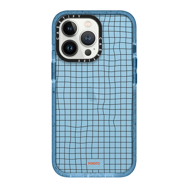 Poketo x CASETiFY iPhone 13 Pro Case Checkered,Pattern ベイビーブルー Impact Case Wavy Grid by Poketo Back to School Poketo x CASETiFY iPhone 13 Pro Case Checkered,Pattern ベイビーブルー Impact Case Wavy Grid by Poketo Back to School