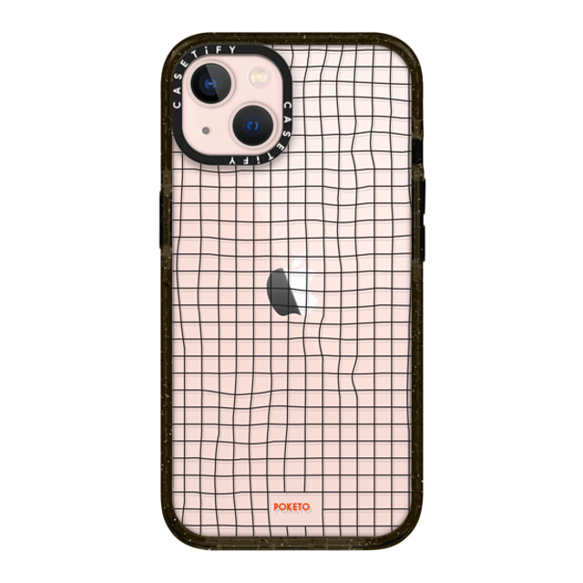 Poketo x CASETiFY iPhone 13 ケース ブラック インパクトケース Wavy Grid by Poketo