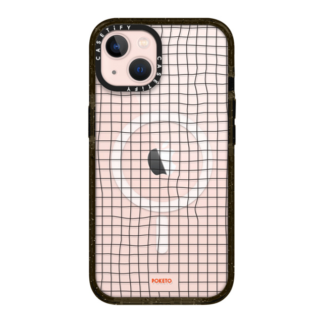 Poketo x CASETiFY iPhone 13 ケース ブラック インパクトケース MagSafe対応 Wavy Grid by Poketo