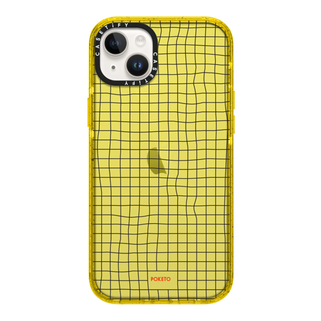 Poketo x CASETiFY iPhone 14 Plus ケース Checkered,Pattern イエロー インパクトケース Wavy Grid by Poketo Mother's Day Poketo x CASETiFY iPhone 14 Plus ケース Checkered,Pattern イエロー インパクトケース Wavy Grid by Poketo Mother's Day