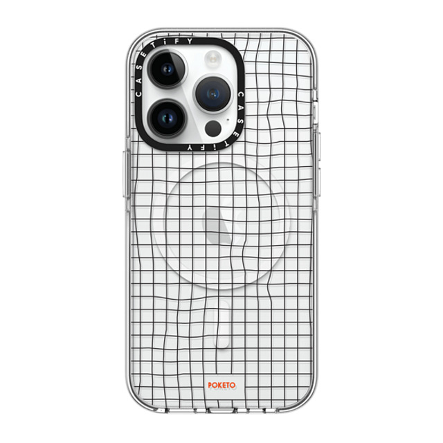 Poketo x CASETiFY iPhone 14 Pro Case Clear Clear Case MagSafe Compatible Wavy Grid by Poketo Poketo x CASETiFY iPhone 14 Pro Case Clear Clear Case MagSafe Compatible Wavy Grid by Poketo