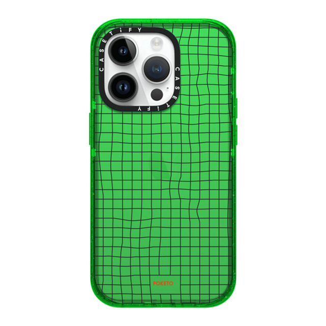 Poketo x CASETiFY iPhone 14 Pro Case グリーン Impact Case Wavy Grid by Poketo Poketo x CASETiFY iPhone 14 Pro Case グリーン Impact Case Wavy Grid by Poketo