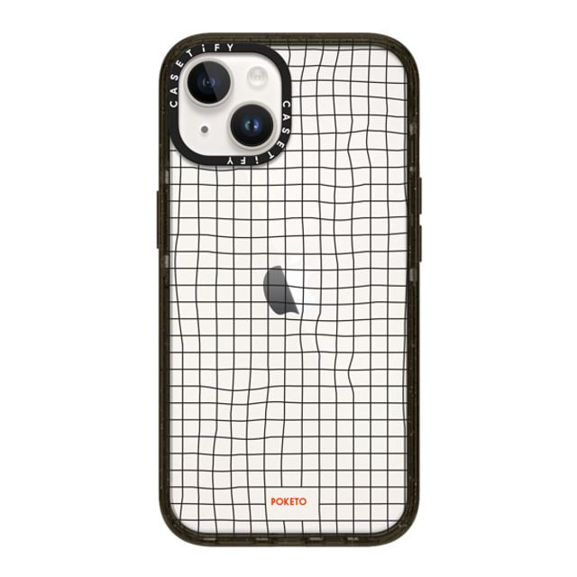 Poketo x CASETiFY iPhone 14 Case Black Impact Case Wavy Grid by Poketo Poketo x CASETiFY iPhone 14 Case Black Impact Case Wavy Grid by Poketo