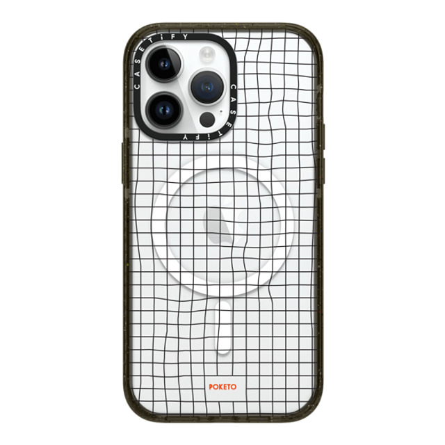 Poketo x CASETiFY iPhone 14 Pro Max ケース ブラック インパクトケース MagSafe対応 Wavy Grid by Poketo