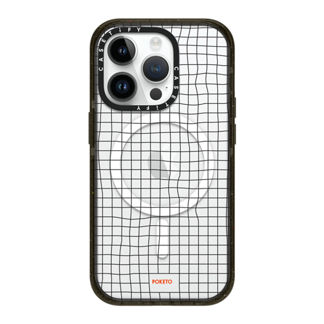 Poketo x CASETiFY iPhone 14 Pro ケース ブラック インパクトケース MagSafe対応 Wavy Grid by Poketo