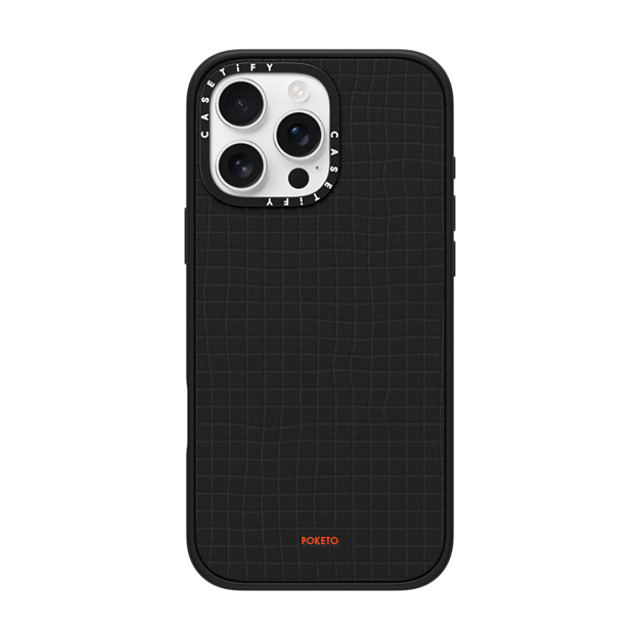 Poketo x CASETiFY iPhone 16 Pro Max ケース マットブラック インパクトケース MagSafe対応 Wavy Grid by Poketo