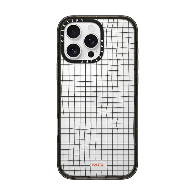 Poketo x CASETiFY iPhone 16 Pro Max ケース ブラック インパクトケース Wavy Grid by Poketo