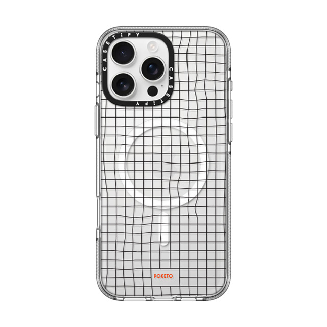 Poketo x CASETiFY iPhone 16 Pro Max ケース クリア クリア ケース MagSafe対応 Wavy Grid by Poketo