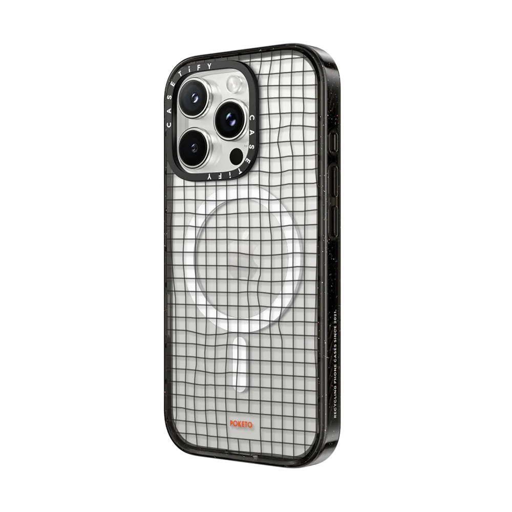 Impact iPhone 16 Pro Max Case MagSafe Compatible - Wavy Grid by Poketo