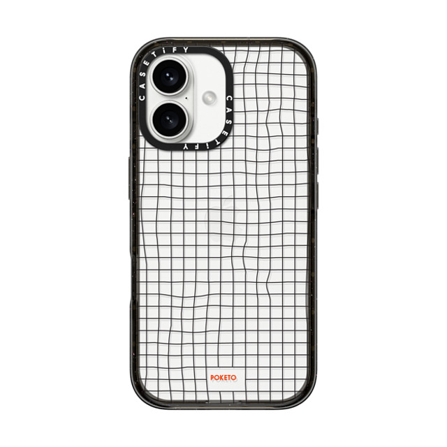 Poketo x CASETiFY iPhone 16 ケース ブラック インパクトケース Wavy Grid by Poketo