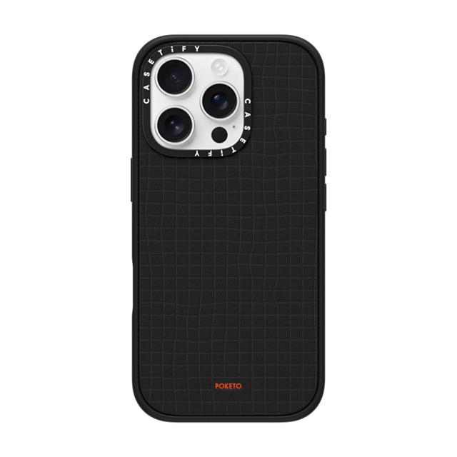 Poketo x CASETiFY iPhone 16 Pro ケース マットブラック インパクトケース Wavy Grid by Poketo