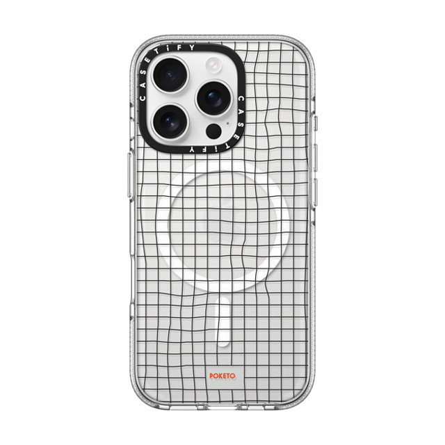 Poketo x CASETiFY iPhone 16 Pro ケース クリア クリア ケース MagSafe対応 Wavy Grid by Poketo