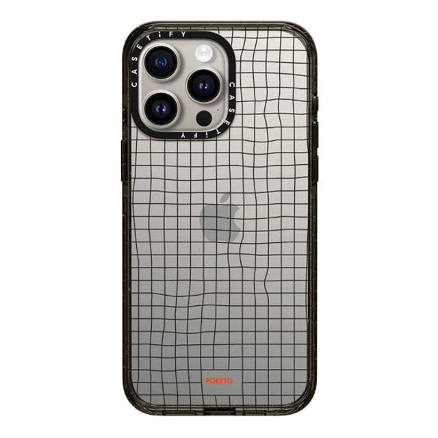 Poketo x CASETiFY iPhone 15 Pro Max ケース ブラック インパクトケース Wavy Grid by Poketo