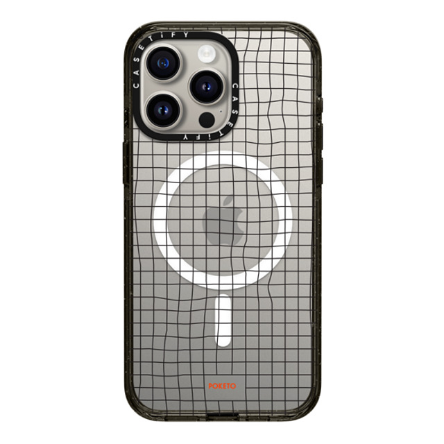 Poketo x CASETiFY iPhone 15 Pro Max ケース ブラック インパクトケース MagSafe対応 Wavy Grid by Poketo