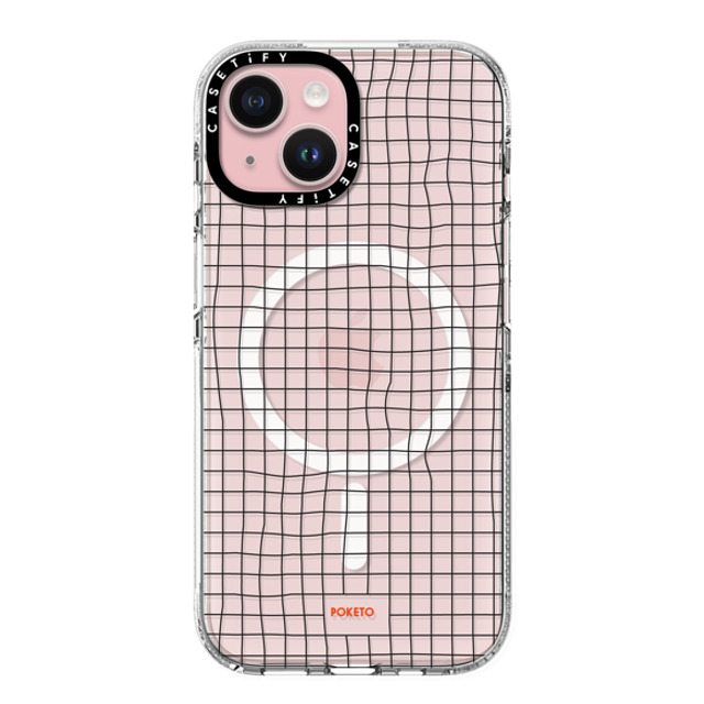 Poketo x CASETiFY iPhone 15 ケース クリア クリア ケース MagSafe対応 Wavy Grid by Poketo