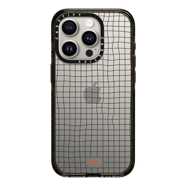 Poketo x CASETiFY iPhone 15 Pro ケース ブラック インパクトケース Wavy Grid by Poketo