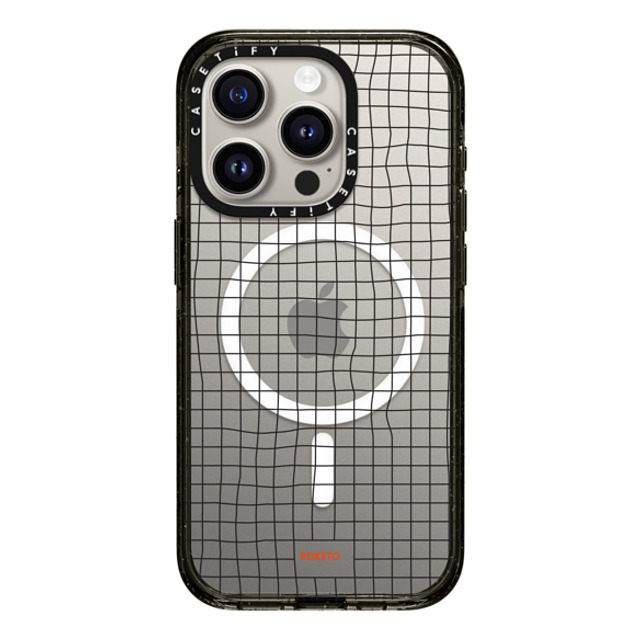 Poketo x CASETiFY iPhone 15 Pro ケース ブラック インパクトケース MagSafe対応 Wavy Grid by Poketo