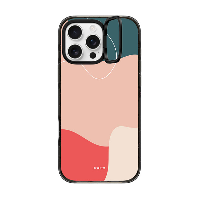 Poketo x CASETiFY iPhone 16 Pro Max ケース ブラック インパクトリングスタンドケース MagSafe対応 CORAL REEF BY POKETO