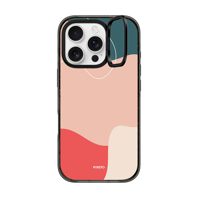 Poketo x CASETiFY iPhone 16 Pro ケース ブラック インパクトリングスタンドケース MagSafe対応 CORAL REEF BY POKETO