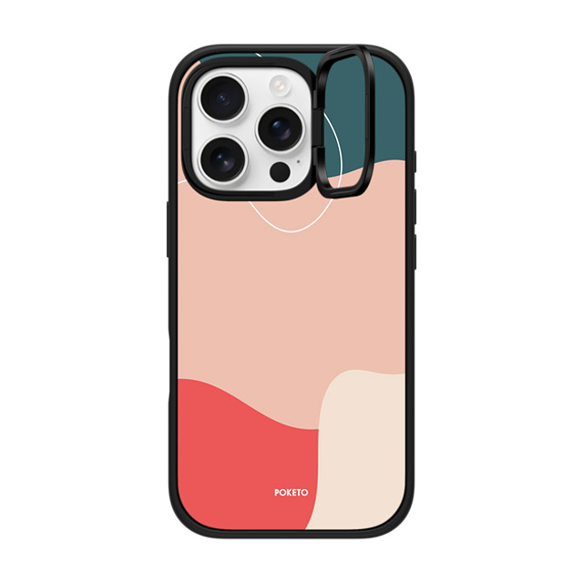 Poketo x CASETiFY iPhone 16 Pro ケース マットブラック インパクトリングスタンドケース MagSafe対応 CORAL REEF BY POKETO