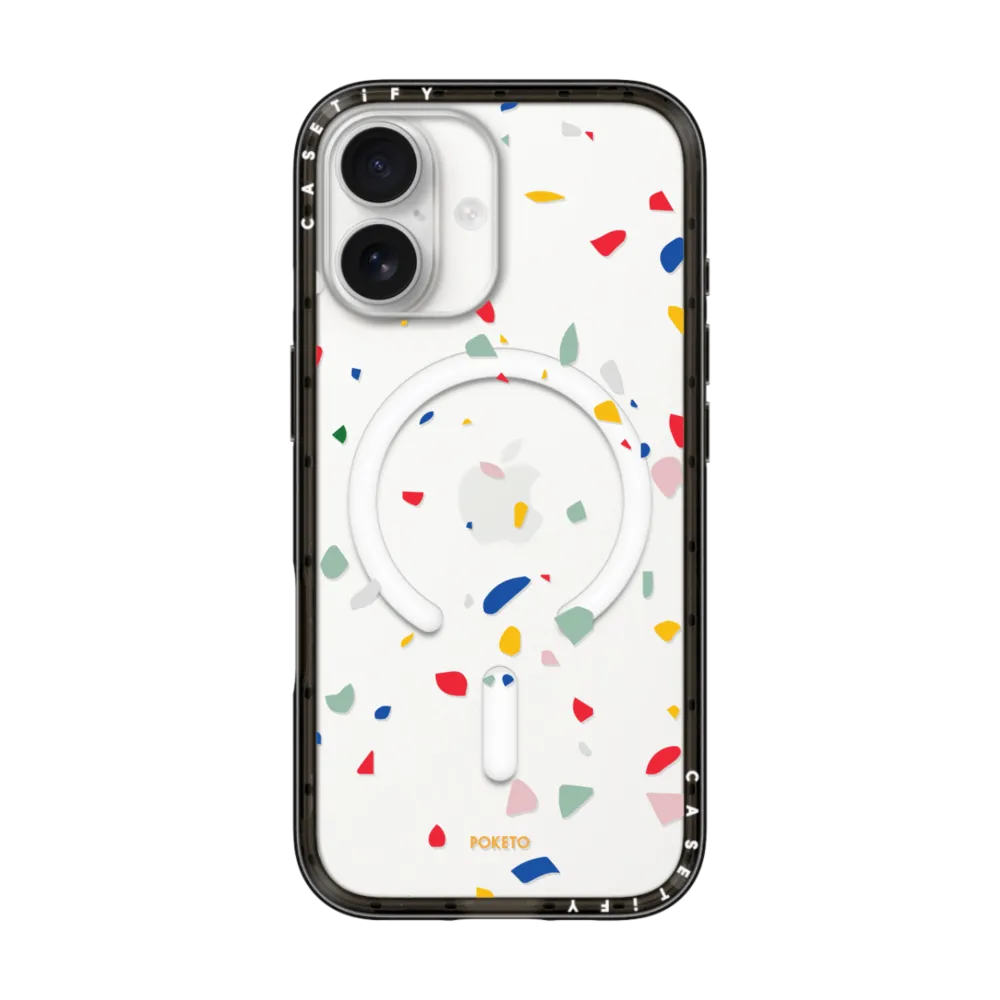Compact iPhone 17 Pro Max Case MagSafe Compatible - Colorful Granite by Poketo