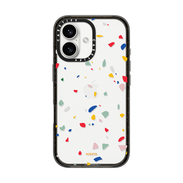 Poketo x CASETiFY iPhone 16 Case Geometric,Abstract Black Impact Case Colorful Granite by Poketo Back to School Poketo x CASETiFY iPhone 16 Case Geometric,Abstract Black Impact Case Colorful Granite by Poketo Back to School