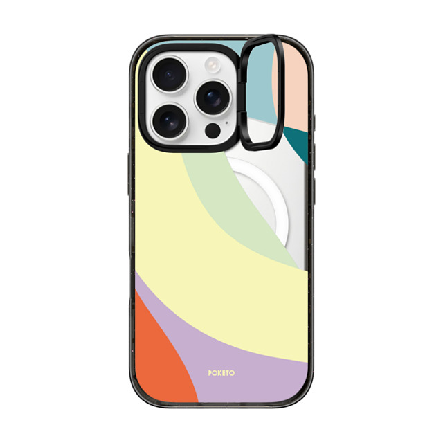 Poketo x CASETiFY iPhone 16 Pro ケース Geometric,Abstract ブラック インパクトリングスタンドケース MagSafe対応 Ripple by Poketo Father's Day Poketo x CASETiFY iPhone 16 Pro ケース Geometric,Abstract ブラック インパクトリングスタンドケース MagSafe対応 Ripple by Poketo Father's Day