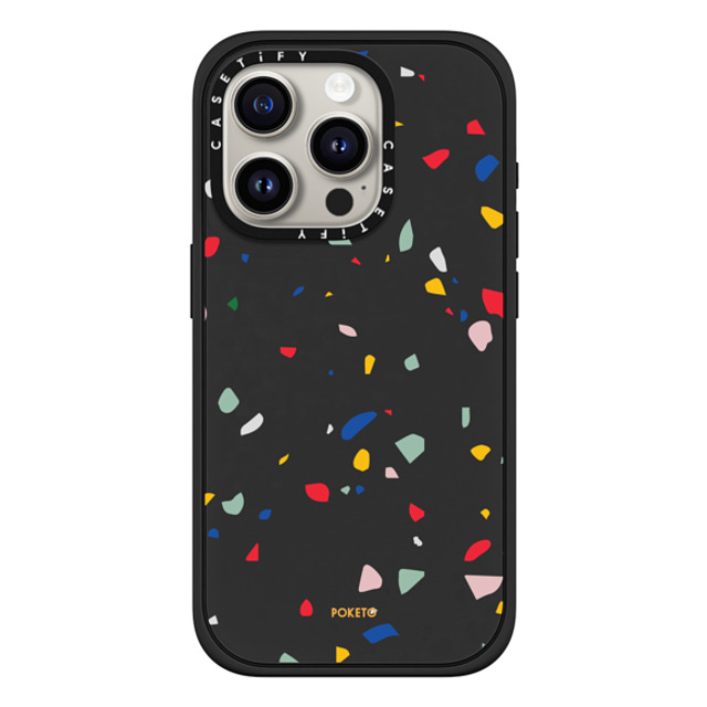 Poketo x CASETiFY iPhone 15 Pro ケース Geometric,Abstract マットブラック インパクトケース MagSafe対応 Colorful Granite by Poketo Back to School Poketo x CASETiFY iPhone 15 Pro ケース Geometric,Abstract マットブラック インパクトケース MagSafe対応 Colorful Granite by Poketo Back to School