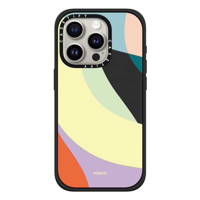 Poketo x CASETiFY iPhone 15 Pro ケース Geometric,Abstract マットブラック インパクトケース MagSafe対応 Ripple by Poketo Back to School Poketo x CASETiFY iPhone 15 Pro ケース Geometric,Abstract マットブラック インパクトケース MagSafe対応 Ripple by Poketo Back to School
